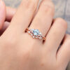 Pattiring Unique Aquamarine Rose Gold Engagement Ring Set