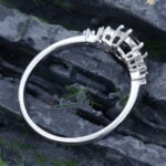 Pattiring Unique Black Rutilated Quartz White Gold Cluster Engagement Ring