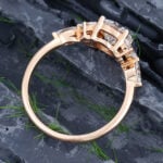 Pattiring Unique C&C Moissanite Rose Gold Marquise Cut Diamond Engagement Ring 5