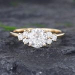 Pattiring Unique C&C Moissanite Solid Gold Dainty Diamond Engagement Ring