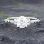Pattiring Unique C&C Moissanite White Gold Marquise Cut Diamond Engagement Ring