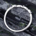 Pattiring Unique London Blue Topaz White Gold Natural Sapphire Curved Wedding Band