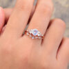 Pattiring Unique Moonstone Rose Gold Engagement Ring Set