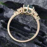 Pattiring Unique Moss Agate Yellow Gold Cluster Engagement Ring