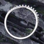 Pattiring Unique Natural Sapphire White Gold Diamond Curved Wedding Band