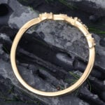 Pattiring Unique Natural Sapphire Yellow Gold Diamond Curved Wedding Band
