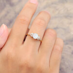 Pattiring Unique Opal Yellow Gold Cluster Engagement Ring