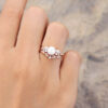 Pattiring Unique Pearl Rose Gold Engagement Ring Set