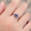 Pattiring Unique Sapphire Yellow Gold Engagement Ring Set