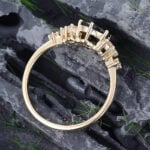 Pattiring Unique Teal Sapphire Yellow Gold Cluster Engagement Ring