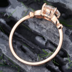 Pattiring 1 Carat Rose Gold Moissanite and Diamond Engagement Ring 1