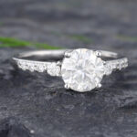 Pattiring 1 Carat Unique Moissanite White Gold Ring 1