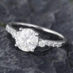 Pattiring 1 Carat Unique Moissanite White Gold Ring 2