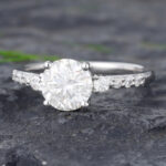 Pattiring 1 Carat Unique Moissanite White Gold Ring 4