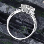 Pattiring 1.7CT Princess Cut Moissanite White Gold Promise Ring 5