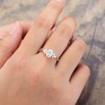 Pattiring 14K Gold Oval Cut Moissanite Engagement Ring 1