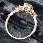 Pattiring 14K Gold Oval Cut Moissanite Engagement Ring 5