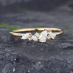 Pattiring 14K Gold Pear Shaped Moissanite Dainty Engagement Ring 2
