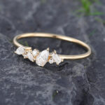 Pattiring 14K Gold Pear Shaped Moissanite Dainty Engagement Ring 3