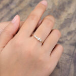 Pattiring 14K Gold Pear Shaped Moissanite Dainty Engagement Ring 5