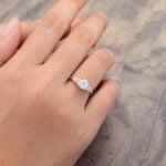 Pattiring 1Carat Rose Gold Moissanite Floral Engagement Ring 3