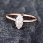 Pattiring Marquise Cut 0.5 CT Moissanite Rose Gold Dainty Engagement Ring 1