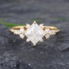 Pattiring Princess Cut Moissanite Gold Promise Ring