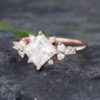 Pattiring Princess Cut Moissanite Rose Gold Promise Ring 1