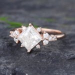 Pattiring Princess Cut Moissanite Rose Gold Promise Ring 1