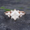 Pattiring Princess Cut Moissanite Rose Gold Promise Ring