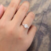 Pattiring Princess Cut Moissanite Rose Gold Promise Ring 2