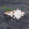 Pattiring Princess Cut Moissanite Rose Gold Promise Ring 3