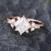 Pattiring Princess Cut Moissanite Rose Gold Promise Ring 4