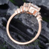 Pattiring Princess Cut Moissanite Rose Gold Promise Ring 5