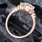 Pattiring Princess Cut Moissanite Rose Gold Promise Ring 5
