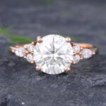 Pattiring Rose Gold 2 Carat Moissanite Engagement Ring