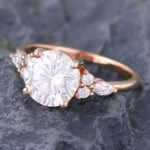 Pattiring Rose Gold 2 Carat Moissanite Engagement Ring 2