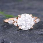 Pattiring Rose Gold 2 Carat Moissanite Engagement Ring 3