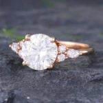 Pattiring Rose Gold 2 Carat Moissanite Engagement Ring 4