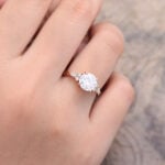 Pattiring Rose Gold 2 Carat Moissanite Engagement Ring 5