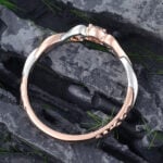 Pattiring Rose Gold Moissanite Two Tone Ring Twist Engagement Ring 4
