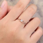 Pattiring Rose Gold Moissanite Two Tone Ring Twist Engagement Ring 5