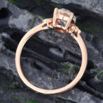 Pattiring Rose Gold Oval Cut Moissanite Diamond Floral Engagement Ring 5