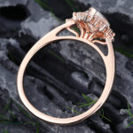 Pattiring Rose Gold Pear Shaped Moissanite Halo Engagement Ring 5