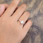 Pattiring Rose Gold Oval Cut Moissanite and Diamond Engagement Ring 2