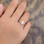 Pattiring Unique 1 Carat Marquise Cut Moissanite Promise Ring Rose Gold 2