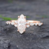 Pattiring Unique 1 Carat Marquise Cut Moissanite Promise Ring Rose Gold 3