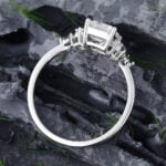 Pattiring Unique Emerald Cut Moissanite Black Diamond Ring 1