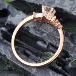 Pattiring Unique Rose Gold Moissanite Diamond Cluster Engagement Ring 1
