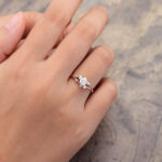 Pattiring Unique Rose Gold Moissanite Diamond Cluster Engagement Ring 5